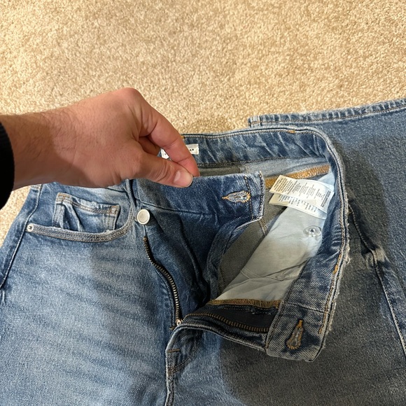 Good American Good '90S Wide Leg | Relaxed Crossover Jeans GNICOW384T Size 4/27 - Picture 11 of 16